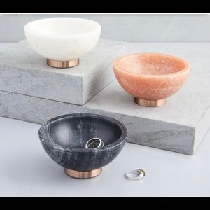 Marble and Copper Dip Bowls Set of 3